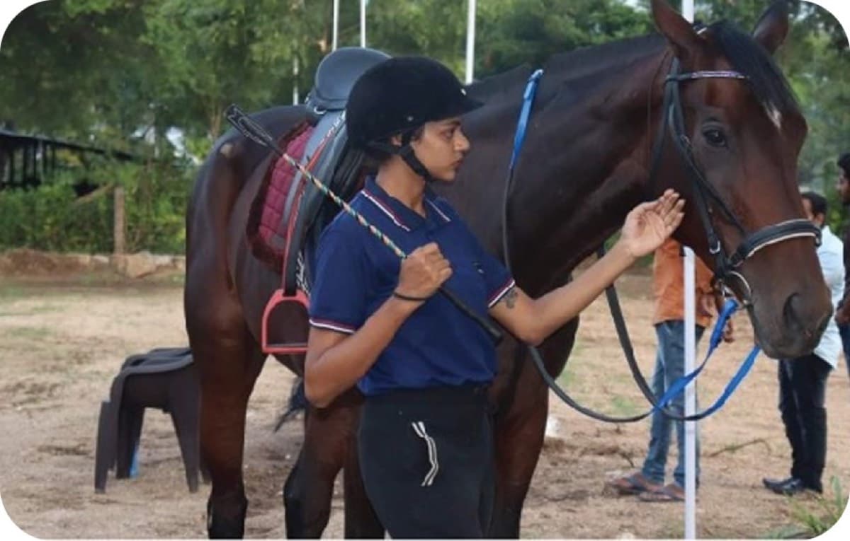 Rider with a horse at the Discovery Hub