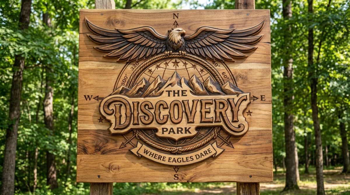 The Discovery Park sign